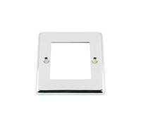 Polished Chrome - Classic Plate - Modular Data Grid Faceplate - Cut Hole 50 x 50 mm