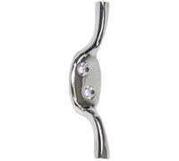 Polished Chrome Cleat Hook - 75mm Metal Blind/Curtain Wall Tie Back