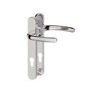 Polished Chrome - Direkt uPVC Door Handle 122mm Screw Centres 92PZ - Sprung Lever/Lever Replacement Set for Double Glazing & Composite Doors - Reversible, Weather-Resistant & Salt-Spray Tested