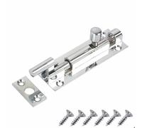 Polished Chrome Door Bolts Naked Door Bolts 75mm Door Latch with Screws Tower Bolt Locks for Bedroom Bathroom Toilet Shed Gate Cupboards and Cabinets Pack of 1.