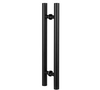 Polished Chrome Door Handle - Round Pull Bar for Wooden & Glass Doors, 80cm/32inch-50cm, Easy Installation, Modern Design, Black Finish, Durable Push/Pull Hardware.