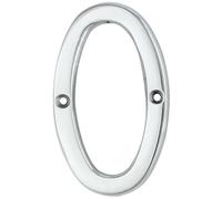 Polished Chrome Door Number 0 75mm Height 4mm Depth House Numeral Plaque