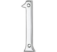 Polished Chrome Door Number 1-75mm Height - 4mm Depth - House Numeral Plaque | Front Door House Numbers - Decorative External Door Letters - Numeral & Letter Plaques