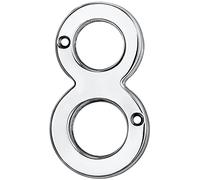 Polished Chrome Door Number 8-75mm Height - 4mm Depth - House Numeral Plaque | Front Door House Numbers - Decorative External Door Letters - Numeral & Letter Plaques