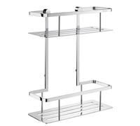 Polished Chrome Double Shower Soap Basket Caddy Shelf Brass Smedbo UK Silver One Size