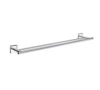 Polished Chrome Double Towel Rail Wall Mounted Bathroom Storage Smedbo UK Silver One Size