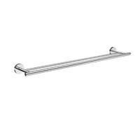 Polished Chrome Double Towel Rail Wall Mounted Bathroom Storage Smedbo UK Silver One Size