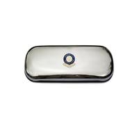 Polished chrome football club glasses case - Preston North End