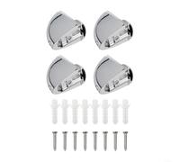 Polished Chrome Glass Shelf Support Clamp Brackets Compatible with Standard 8mm to 12mm Glass Thickness