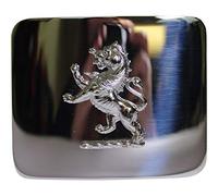 Polished Chrome Kilt Belt Buckle with Raised Lion Rampant Mount