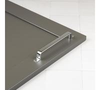 Polished Chrome Kitchen Cupboard Handle 160mm Hole Centre 10 Pack Silver Strap Cabinet Drawer Pull
