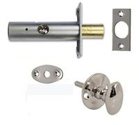 Polished Chrome Oval Thumb Turn with Door Security 60mm Rack Bolt