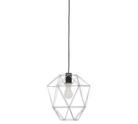 Polished Chrome Pendant Light, Triangle Cage Frame Hanging Ceiling Light For Kitchen, Ceiling Mounted Lamp Premier Housewares Silver One Size