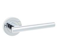 Polished Chrome, Petra Door Handle Set, 115mm Length, Grade 3 Sprung Lever on 50mm Rose, Internal Use, Model # JV508PC