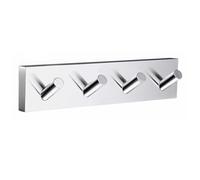 Polished Chrome Quadruple Towel Hook Wall Mounted Bathroom Storage Smedbo UK Silver One Size