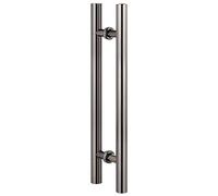Polished Chrome Round Pull Handle - 80cm/32inch Push/Pull Bar for Wooden & Glass Doors, Easy Install Door Handle, Modern Design, Sleek Gray Finish, Durable & Stylish.