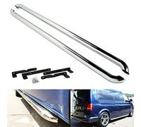 Polished Chrome Side Step Rail Guard Bar Running Board Side Skirt Kit For 2003-2024 Transporter T5 T6 LWB