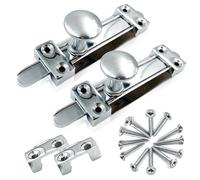 Polished Chrome Sliding Door Lock, Heavy-Duty Steel Door Bolts for Internal Doors, Surface-Mounted Bathroom, Internal Lock Slide for Bedroom, Bathroom & Cupboards (Pack of 2)