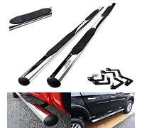 Polished Chrome Stainless Steel Side Step Skirt Rail Protection Guard Bar Running Board Kit For 2005-15 Mits L200 Triton