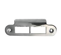 Polished Chrome Strike Plate for Door Frames Plated Finish 114mm Long Round Edge