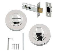 Polished Chrome Thumb & Turn with 64mm Steel Tubular Bathroom Dead Bolt