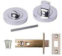 Polished Chrome Thumb & Turn with 64mm Steel Tubular Bathroom Dead Bolt