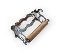 Polished Chrome Toilet Towel Roll Holder Wooden OAK