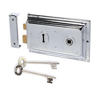 Polished Chrome Traditional 1920s Victorian Style Rim Lock