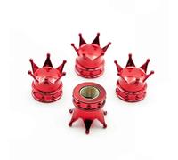 Polished Chrome Valve Stem Caps Corrosion Resistant Coating Universal Fitment For Passenger Cars Pickup Trucks Motorcycles Quick Snap-On Red