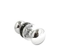Polished Chrome Victorian Style Round Door Knob Set - 1 Pair, Sprung Internal & External Door Knobs for Mortice Locks - 56mm Rose, 52mm Knob