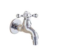 Polished Chrome Wall-Mounted Faucet for Laundry & Garden - Cold Water Hose Bib, Stylish Pool Tap for Washer & Outdoor Use (Color: A)