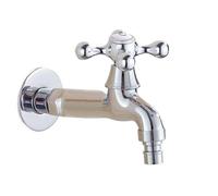 Polished Chrome Wall Mounted Pool Faucet Laundry Sink Tap Cold Water Hose Bib Washing Machine Connector Garden Water Faucet (Color: C)