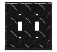 Polished Diamond Black SWITCH HITS Wall Plate 2 Toggle - 5.00" w * 5.00" h