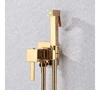 Polished Gold Brass Bidet Faucet Square Shower Mixer Tap Hot Cold Water Mixer Bathroom Sink Sprayer Elegant WC Tap for Modern Bathrooms