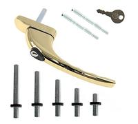 Polished Gold - UPVC Universal Inline Espag Lockable Window Handle Smart Spindle