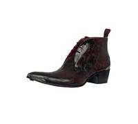 Polished Leather Boots Burgundy 8 UK