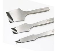 Polished Leather Hole Punch Tool 3.85mm Pricking Iron Set French Style Angled Chisel Hole Punches for Leather Craft Sewing Lacing Stitching Perforate (French Chisel 3.85mm)
