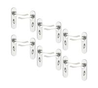 Urbn-Living Urbnliving 174mm Length 12 Pcs Berkshire Metal & Polished Nickel Lever Latch Door Bathroom Handle Set
