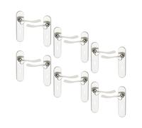 (Polished Nickel Keyhole, 6 Sets) Urfic Berkshire Metal Lever Latch Door Handle Set