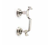 Polished Nickel Reeded Doctor Door Knocker Front Back Heavy Quality Large Solid AB Hardware