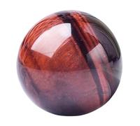 Polished Red Tiger's Eye Quartz Sphere, Stone Crystal Ball,Gemstone Sculpture Figurine Ornament for Home Display,40~45mm