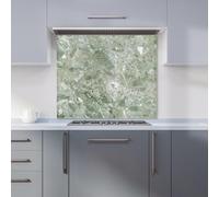 Warren Reed - Designer Polished Sage Green Quartz Effect Kitchen Splashback - W700mm x H650mm