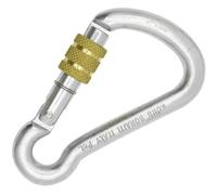 Polished screw-lock climbing carabiner Kong KN22 Argenté 120 mm