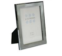 Sixtrees 2-102-57 Abbey Silver Plated with Inlay 5 x 7-inch Photo Frame, Pewter Colour