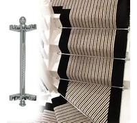 Polished Silver Stair Railing Bars, Brass Carpet Holders with Sphere Ends, Easy Install, 12pcs, 117cm (46in) - Ideal for Home Decoration and Safety