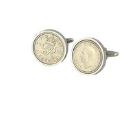 Polished Sixpence Cufflinks | 1950 Anniversary 1950 Coins 74th Birthday