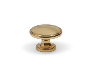 Polished Solid Brass Cabinet Knob 38mm Gold Traditional Classic Round Kitchen Cupboard Door & Drawer Pull Shaker Furniture Wardrobe Handle