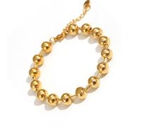 Polished Stainless Steel Bead For Women Men Dateless Design With 6mm 8mm Bead Choices Wrist Chain Charm Simple Design Round