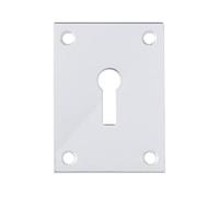 Polished Stainless Steel Flat Plate Screw On Escutcheon Euro - Keyway - Blank (Keyway)
