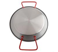 Polished Stainless Steel Seafood Pan for Cooking Applications Including Paella Snacks Tapas and Stir Fry at Home or Commercial Kitchen
